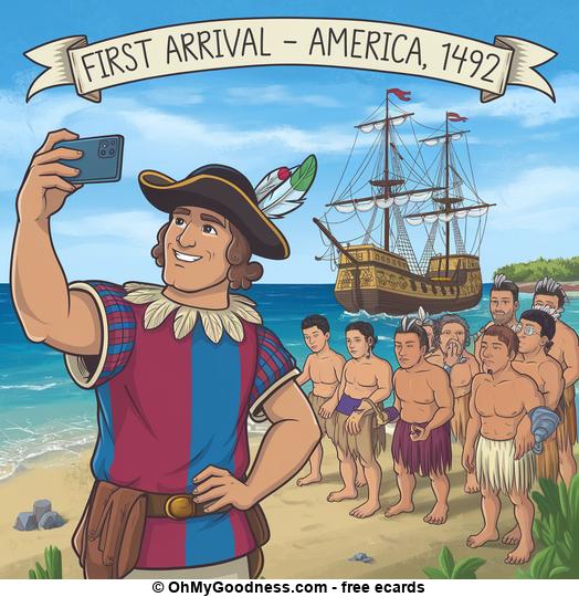 October 12, 1492, the first selfie