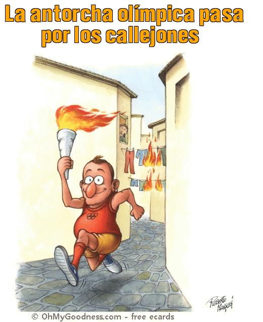 : La antorcha olmpica pasa por los callejones