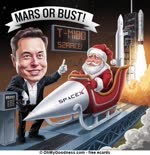 Elon spedisce Babbo Natale su Marte